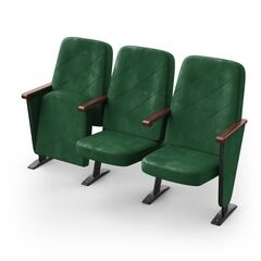 Крісло Аеро (3 секції, зелений колір), Стійка: 110 (з кріпленням до підлоги) 