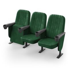 Крісло Бруклін (3 секції, зелений колір), Стійка: 111 (з кріпленням до підлоги) 