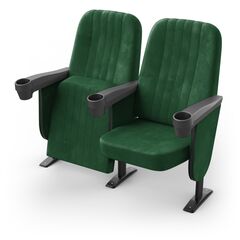 Крісло Бруклін (2 секції, зелений колір), Стійка: 111 (з кріпленням до підлоги) 