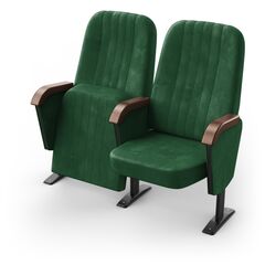 Крісло Бруклін (2 секції, зелений колір), Стійка: 109 (з кріпленням до підлоги) 