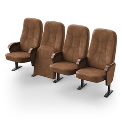 Крісло Парламент (4 секції, коричневий колір), Стійка: 109 (з кріпленням до підлоги) 