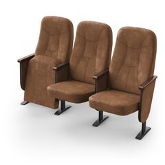 Крісло Парламент (3 секції, коричневий колір), Стійка: 101 (з кріпленням до підлоги) 