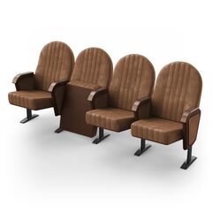 Крісло Барселона (4 секції, коричневий колір), Стійка: 119 (з кріпленням до підлоги) 