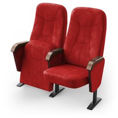 Крісло Парламент (2 секції, червоний колір), Стійка: 109 (з кріпленням до підлоги) 