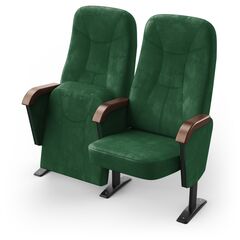 Крісло Парламент (2 секції, зелений колір), Стійка: 109 (з кріпленням до підлоги) 