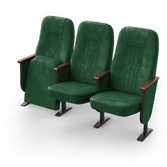 Крісло Конгрес (3 секції, зелений колір), Стійка: 101 (з кріпленням до підлоги) 