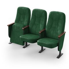 Крісло Парламент (3 секції, зелений колір), Стійка: 101 (з кріпленням до підлоги) 