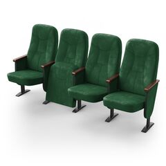 Крісло Парламент (4 секції, зелений колір), Стійка: 101 (з кріпленням до підлоги) 