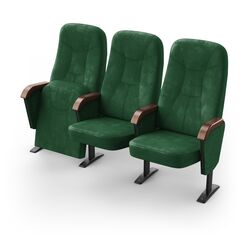 Крісло Парламент (3 секції, зелений колір), Стійка: 109 (з кріпленням до підлоги) 