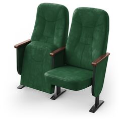 Крісло Парламент (2 секції, зелений колір), Стійка: 101 (з кріпленням до підлоги) 