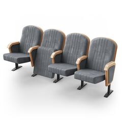 Крісло Мадрид (4 секції, сірий колір), Стійка: 119 (з кріпленням до підлоги) 