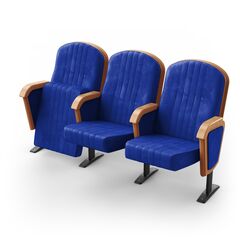 Крісло Мадрид (3 секції, синій колір), Стійка: 119 (з кріпленням до підлоги) 