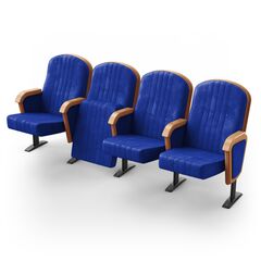 Крісло Мадрид (4 секції, синій колір), Стійка: 119 (з кріпленням до підлоги) 