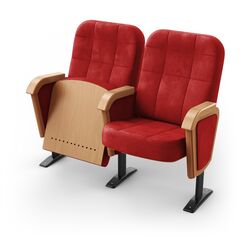 Крісло Монреаль (2 секції, червоний колір), Стійка: 119 (з кріпленням до підлоги) 