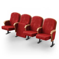 Крісло Мадрид (4 секції, червоний колір), Стійка: 119 (з кріпленням до підлоги) 