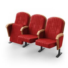 Крісло Мадрид (3 секції, червоний колір), Стійка: 119 (з кріпленням до підлоги) 