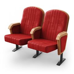 Крісло Мадрид (2 секції, червоний колір), Стійка: 119 (з кріпленням до підлоги) 