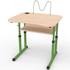 Парта Школяр 3-6 р. гр. з вирізом під учня, стаканом та пюпітром, 700x500, кольорове ДСП 