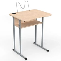 Парта Школяр 6 р. гр. з вирізом під учня, стаканом та пюпітром, 700x500, кольорове ДСП 