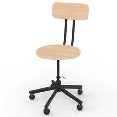 Стул лабораторный со спинкой СВ-1ВК/Ф, Цвет каркаса: Черный 