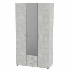 Шафа розпашна тридверна з дзеркалом, Колір каркасу: Ательє світлий 