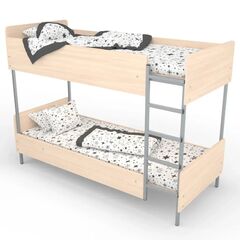 Кровать двухъярусная на металлокаркасе Бук/Дуб молочный, Ширина, см: 195, Глубина, см: 85 