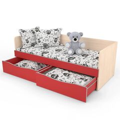 Ліжко дитяче з шухлядами КДО-001Я, Ширина, см: 143,8, Глибина, см: 63,8 