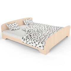 Ліжко двоспальне з ламелями ЛО-2/2000х1800 Бук/Дуб молочний/Дуб сонома трюфель 
