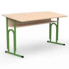Парта 05 з нахилом 4-6 р. гр. з прямою стільницею і закругленими кутами, 1200x500, двокольорове ДСП 