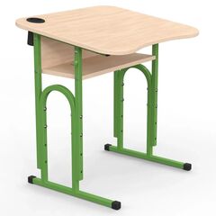 Парта 05 з нахилом 4-6 р. гр. з вирізом під учня та стаканом 600x500, кольорове ДСП 