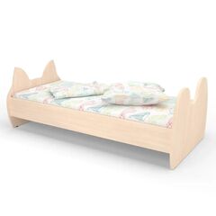 Ліжко дитяче з фігурною спинкою КДФ-002 1438x700x500 Бук/Дуб молочний 