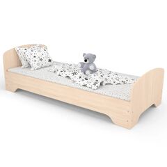 Ліжко односпальне з ламелями ЛО-2/1900х800 Бук/Дуб молочний/Дуб сонома трюфель 