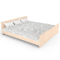 Ліжко двоспальне з ламелями ЛО-1/1900х1800 Бук/Дуб молочний/Дуб сонома трюфель 