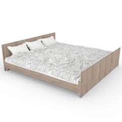 Ліжко двоспальне з ламелями ЛО-1/2000х1800 Бук/Дуб молочний/Дуб сонома трюфель 