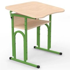 Парта 05 з регульованим нахилом 4-6 р. гр. з вирізом під учня, 600x500, кольорове ДСП 