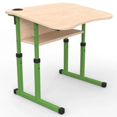 Парта Оптима з нахилом 3-6 р. гр. з вирізом під учня та стаканом 700x500, кольорове ДСП 
