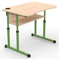 Парта Школяр О 3-6 р. гр. з вирізом під учня та стаканом, 700x500, кольорове ДСП 