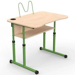 Парта Школяр О 3-6 р. гр. з вирізом під учня, стаканом та пюпітром, 700x500, кольорове ДСП 