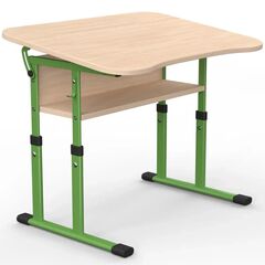 Парта Школяр ПО з регульованим нахилом 3-6 р. гр. з вирізом під учня, 600x500, кольорове ДСП 