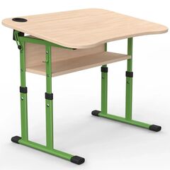 Парта Школяр ПО з регульованим нахилом 3-6 р. гр. з вирізом під учня та стаканом 600x500, кольорове ДСП 