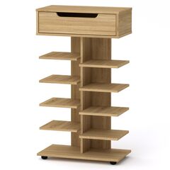 Вертикальна стійка для взуття з висувною шухлядою ТО-15, Колір: Дуб сонома 