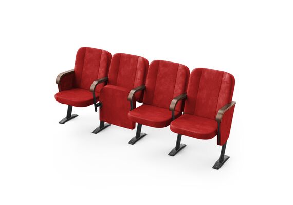 Крісло Алегро (4 секції, червоний колір), Стійка: 106 (з кріпленням до підлоги), Фальшпанель на бічних стійках: Є 