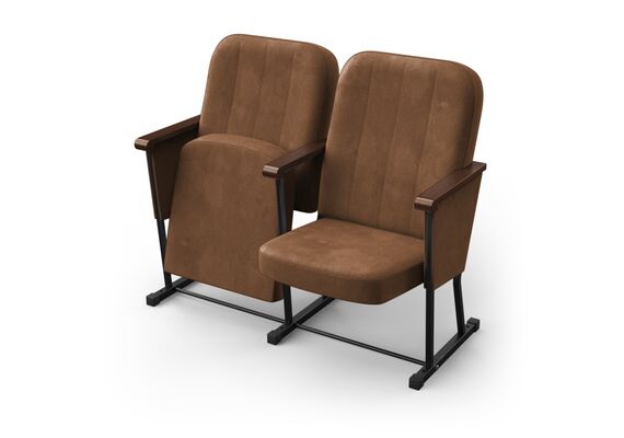 Крісло Соната (2 секції, коричневий колір), Стійка: 314 (без кріплення до підлоги) 