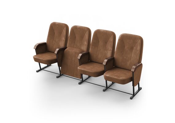 Крісло Соло (4 секції, коричневий колір), Стійка: 313 (без кріплення до підлоги) 