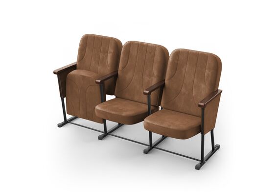 Крісло Колізей (3 секції, коричневий колір), Стійка: 314 (без кріплення до підлоги) 