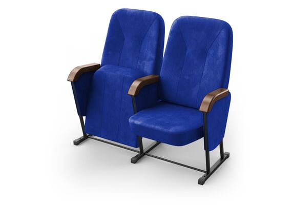 Крісло Соло (2 секції, синій колір), Стійка: 313 (без кріплення до підлоги) 