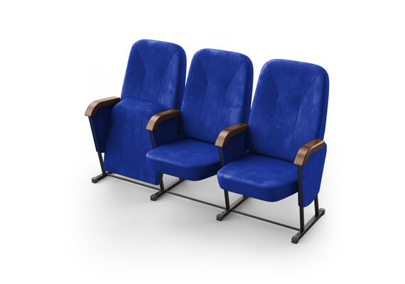 Крісло Соло (3 секції, синій колір), Стійка: 313 (без кріплення до підлоги) 