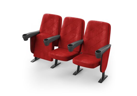 Кресло Аэро (3 секции, красный цвет), Стойка: 111 (с креплением к полу) 