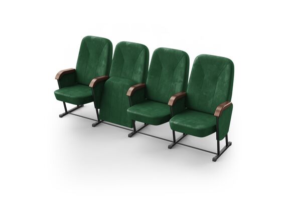 Крісло Соло (4 секції, зелений колір), Стійка: 313 (без кріплення до підлоги) 