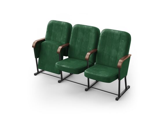 Крісло Соната (3 секції, зелений колір), Стійка: 306 (без кріплення до підлоги) 